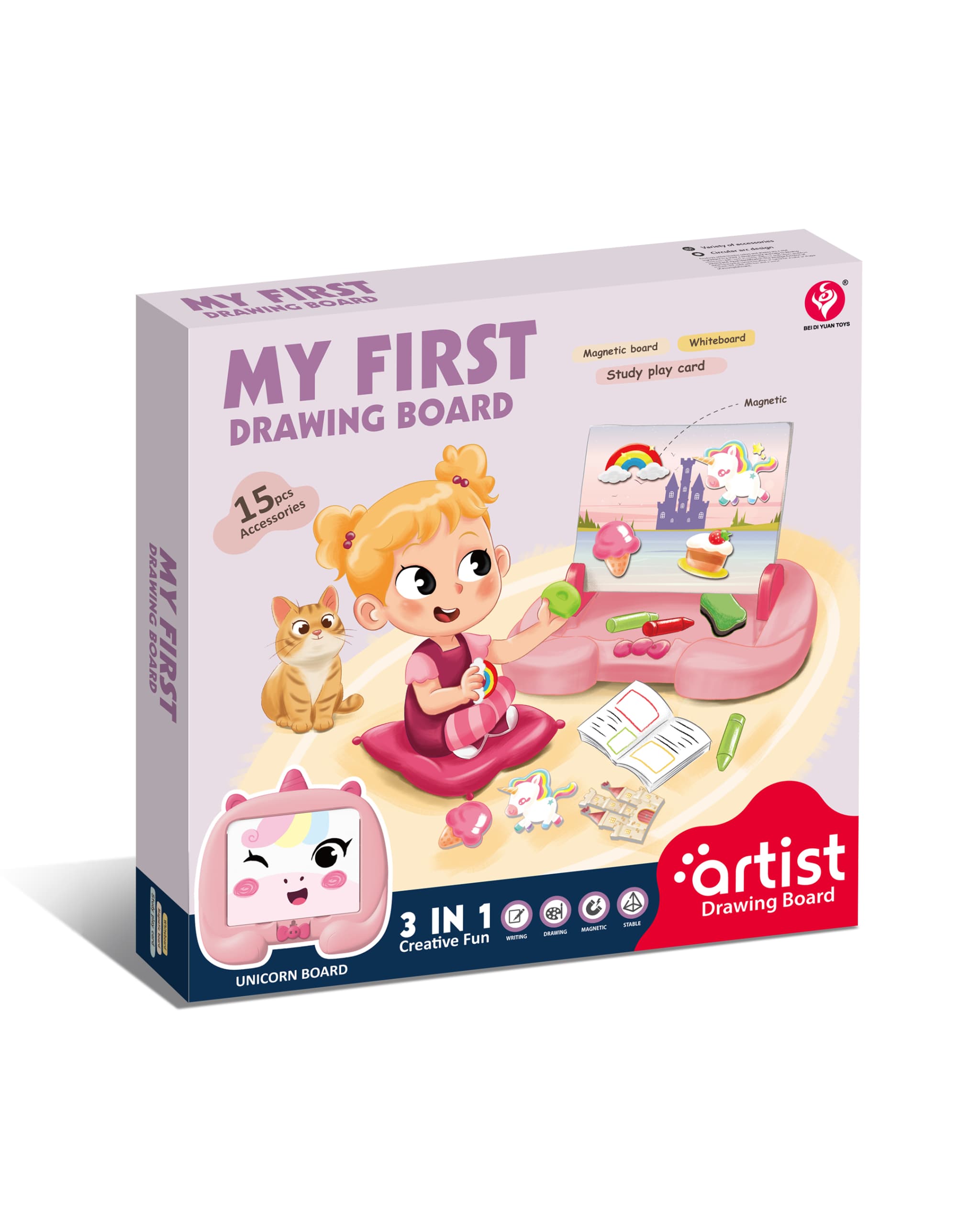 Babies & more Magnetic Drawing Board - Pink - Multicolor