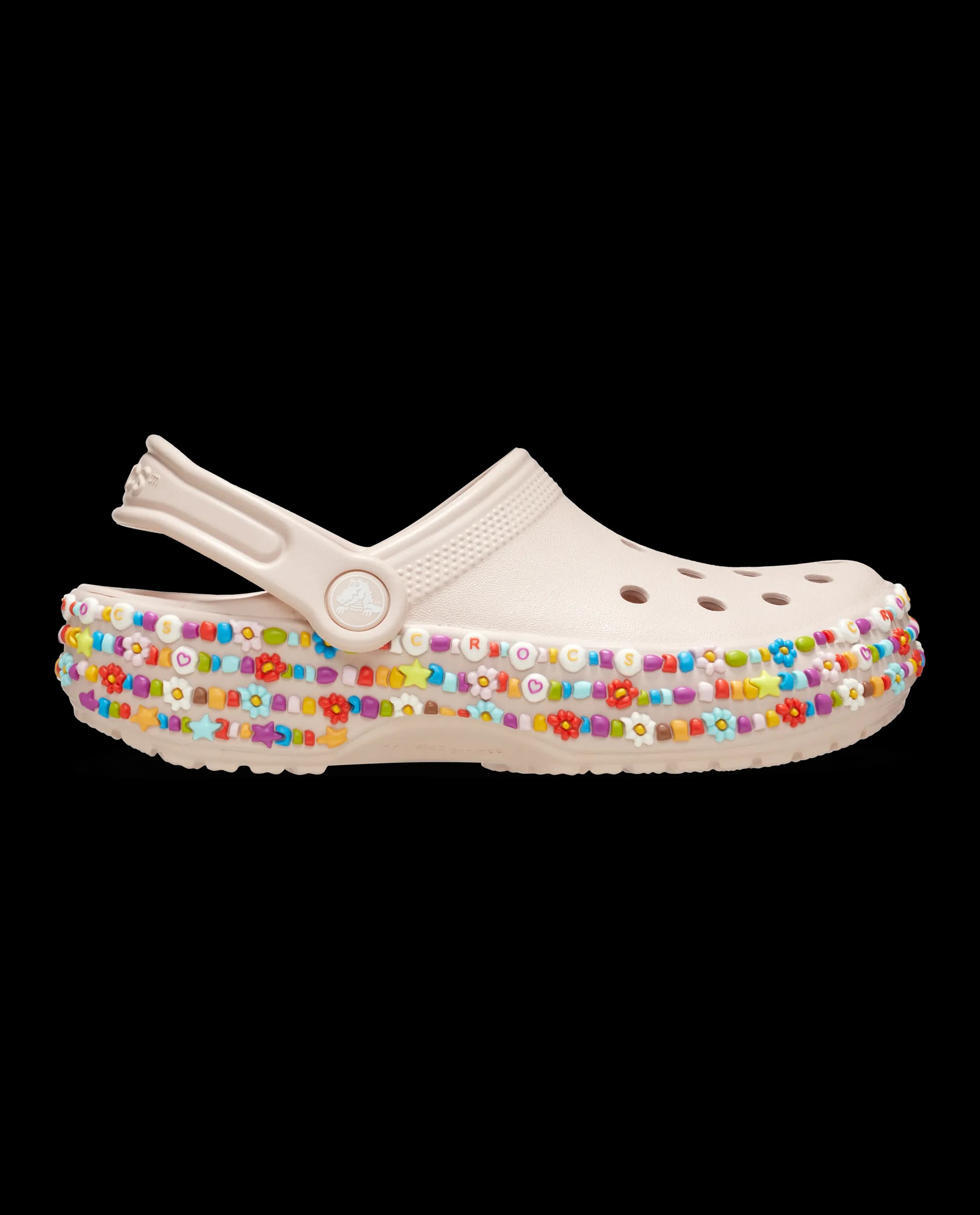Crocs Toddlers' Classic Beaded Band Clog Pink