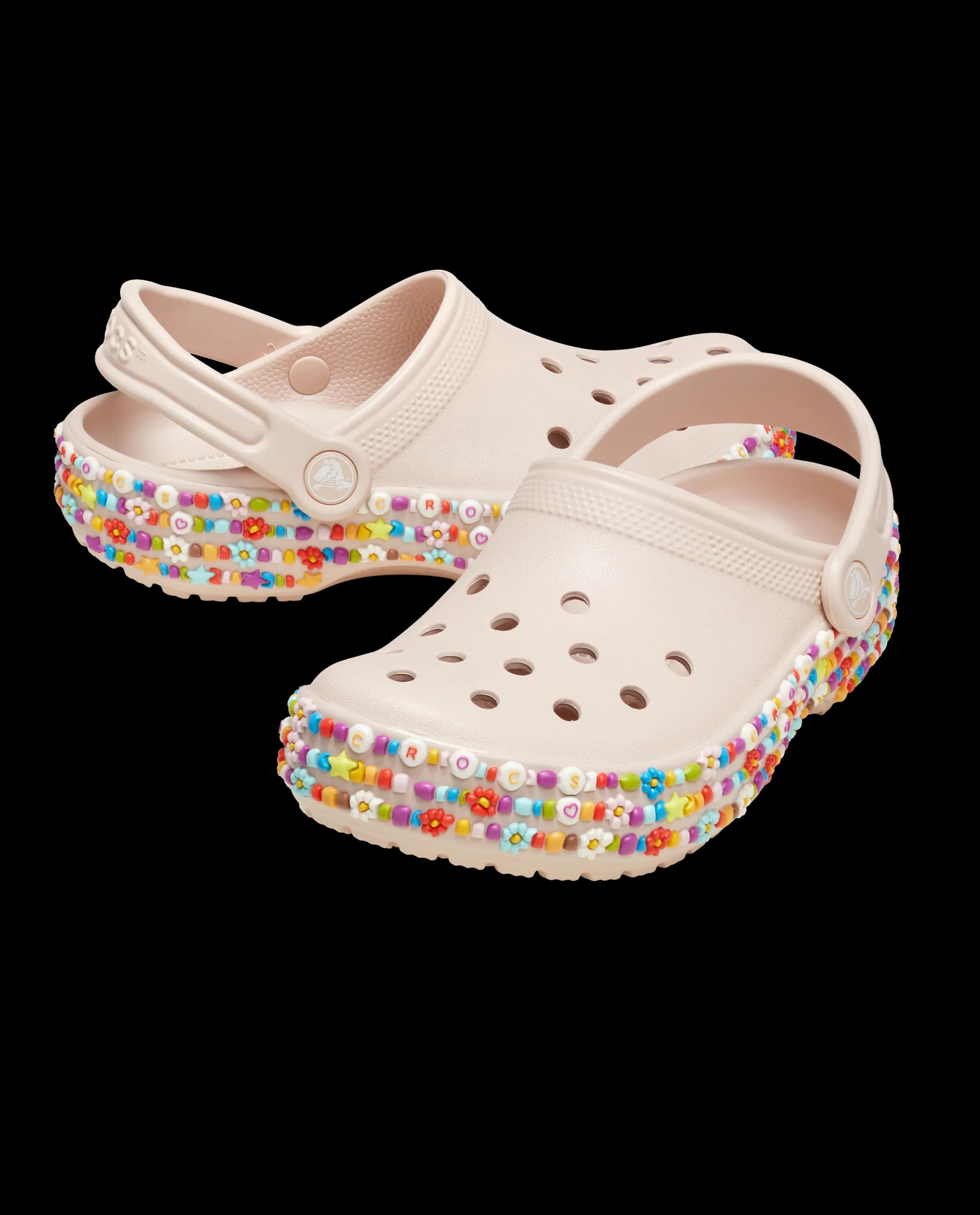 Crocs Toddlers' Classic Beaded Band Clog Pink thumbnail 3