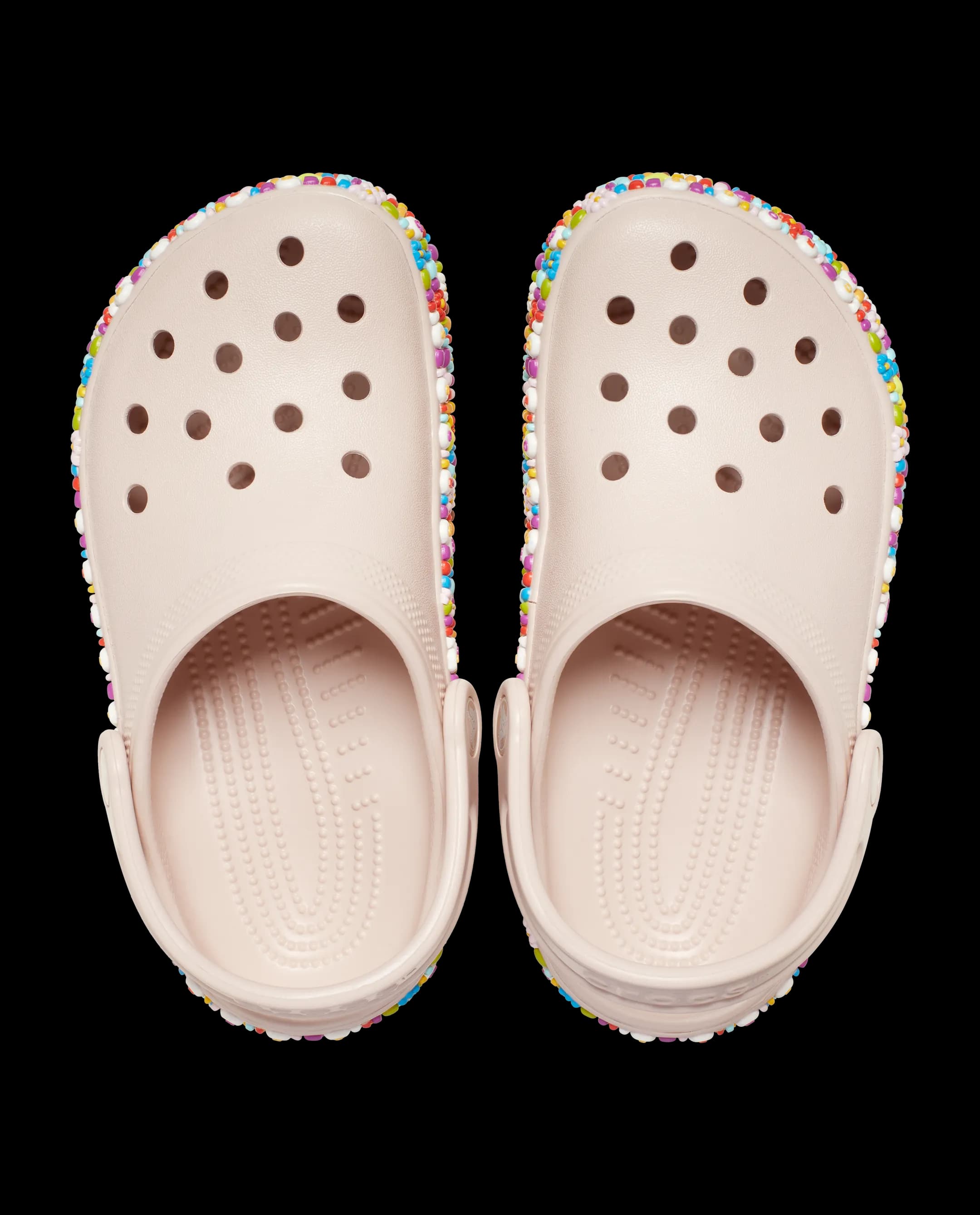 Crocs Toddlers' Classic Beaded Band Clog Pink thumbnail 4