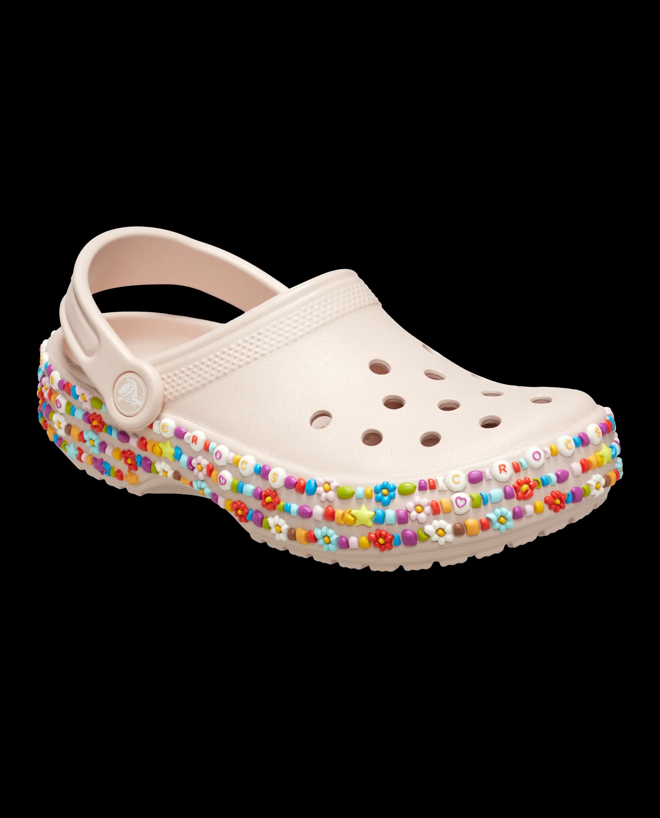 Crocs Toddlers' Classic Beaded Band Clog Pink thumbnail 6