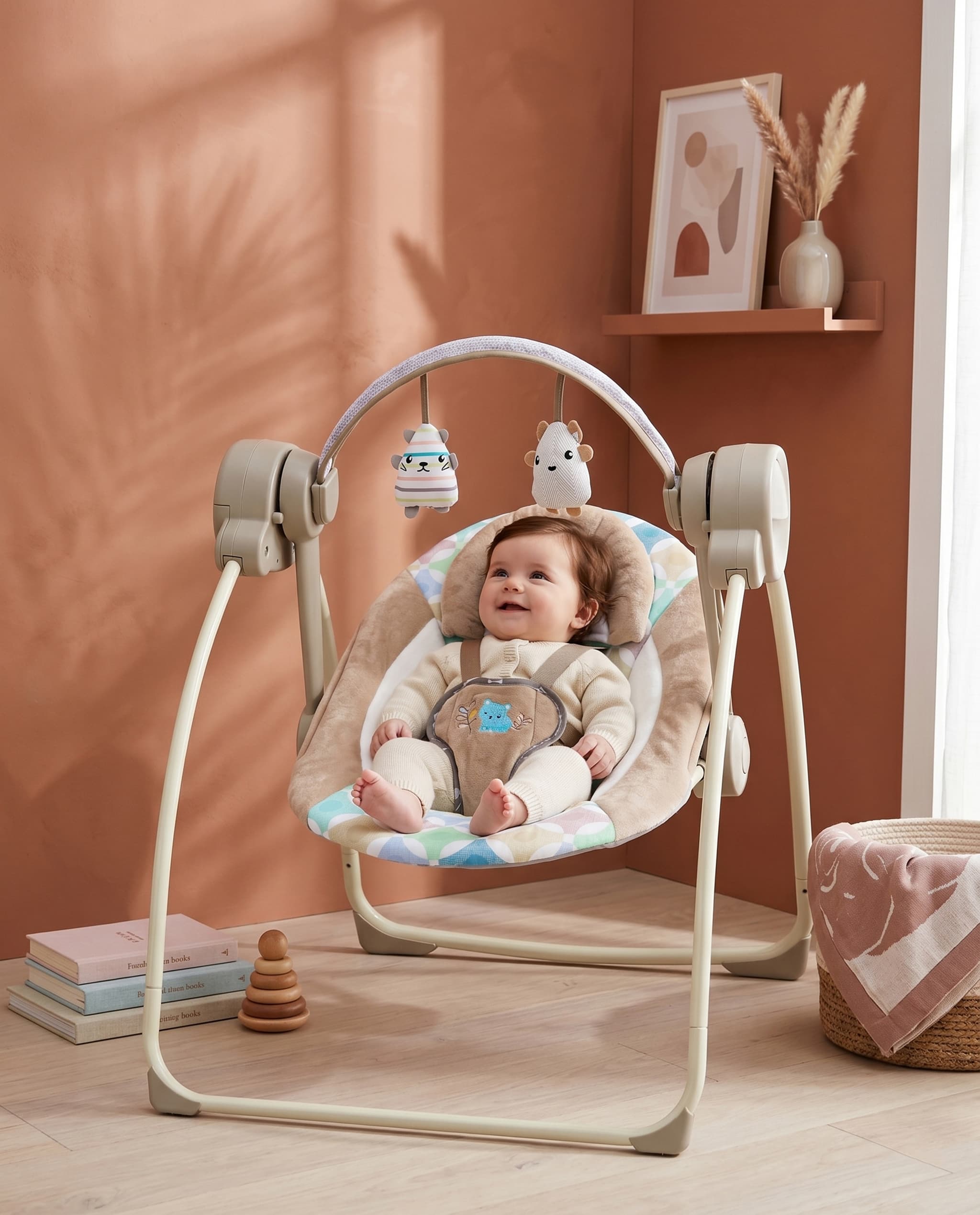 Flute Baby Swing - Blue/grey