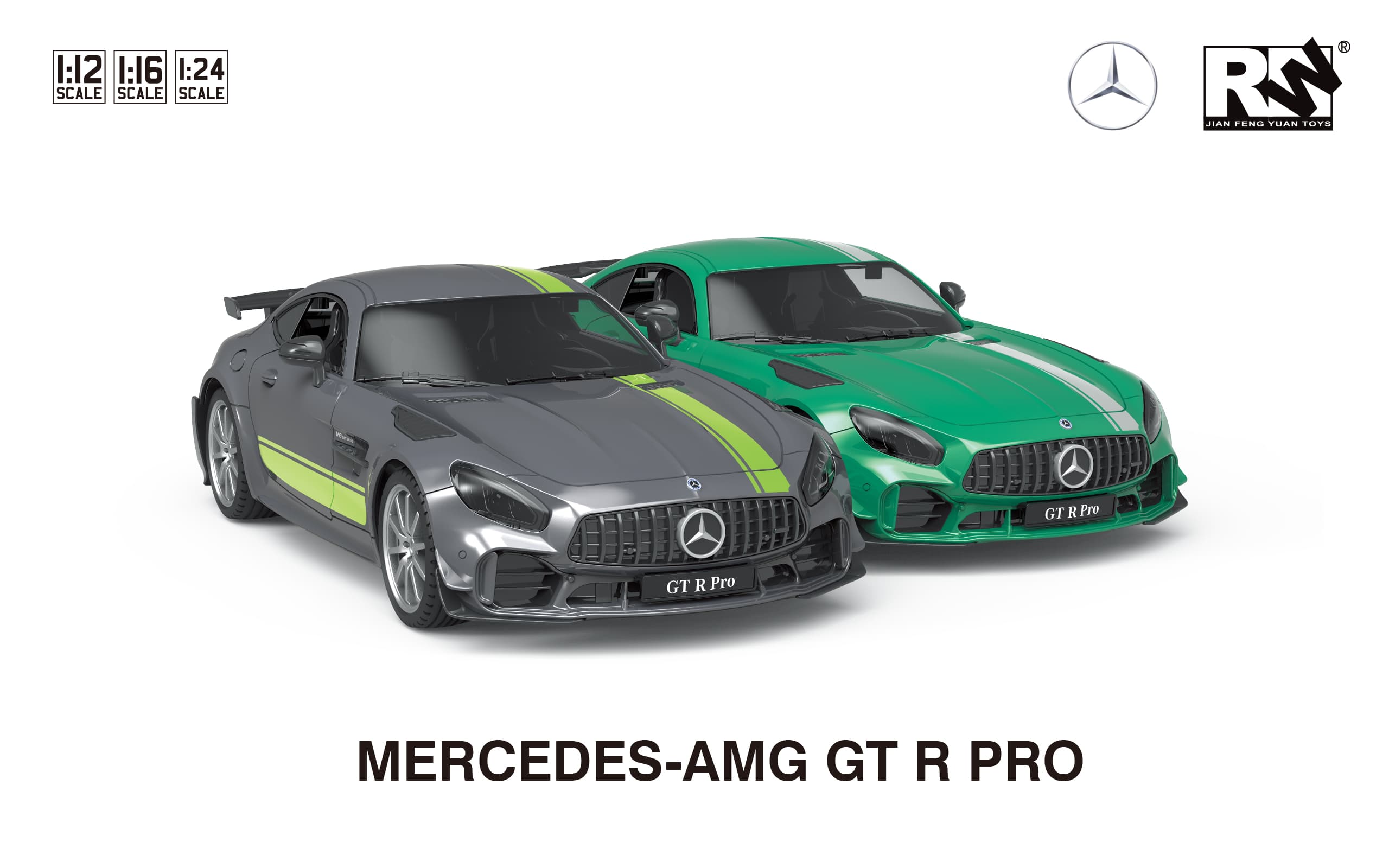 Rw Mercedes 1:16 Rc Car - Grey & Green