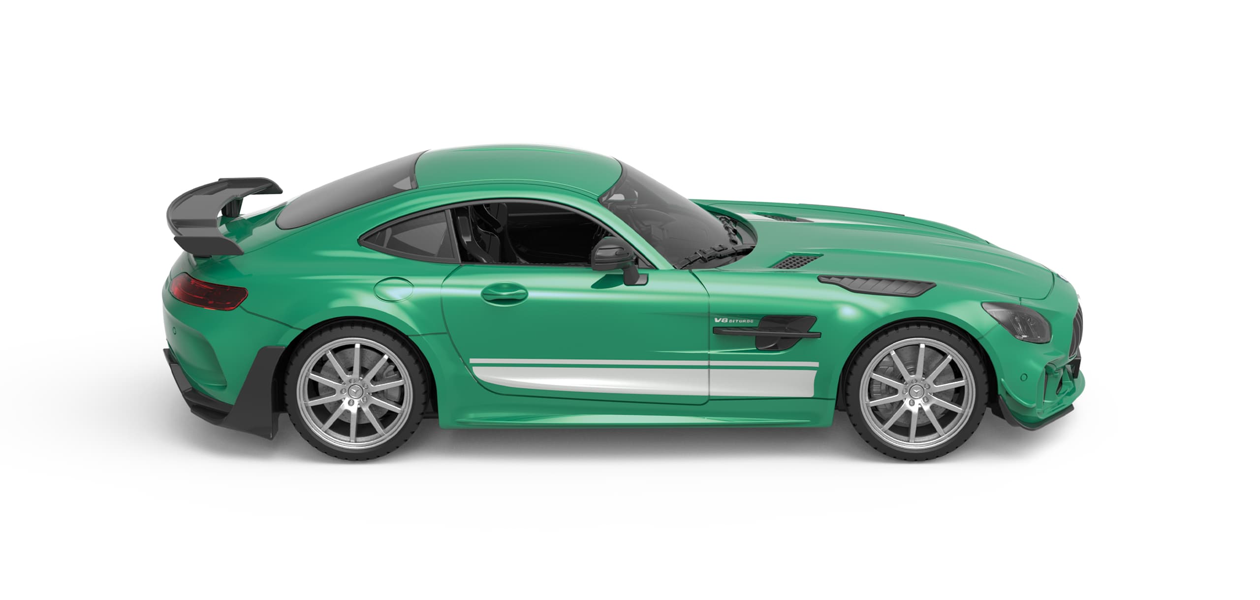 Rw Mercedes 1:16 Rc Car - Grey & Green thumbnail 4