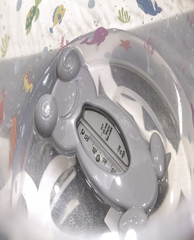 Babyjem Frog Bath & Room Thermometer For Babies, Newborn, Grey, 0 Months+ thumbnail 4