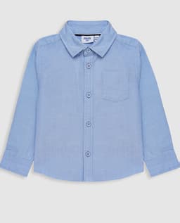 Babies and More Full Sleeve Solid Basic Shirt - Blue