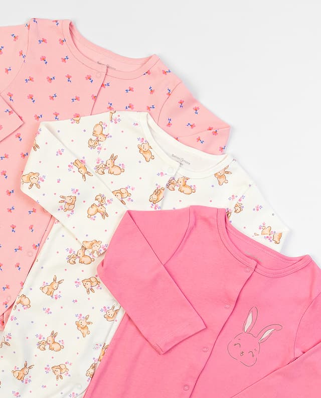 Babies and More Pack of 3 Sleepsuit - Multicolor thumbnail 2