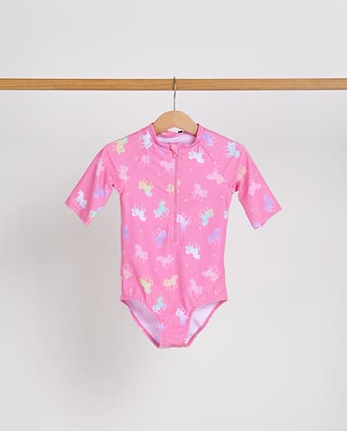 Babies and More Multicolor Unicorn Print Swimsuit - Blue thumbnail 1