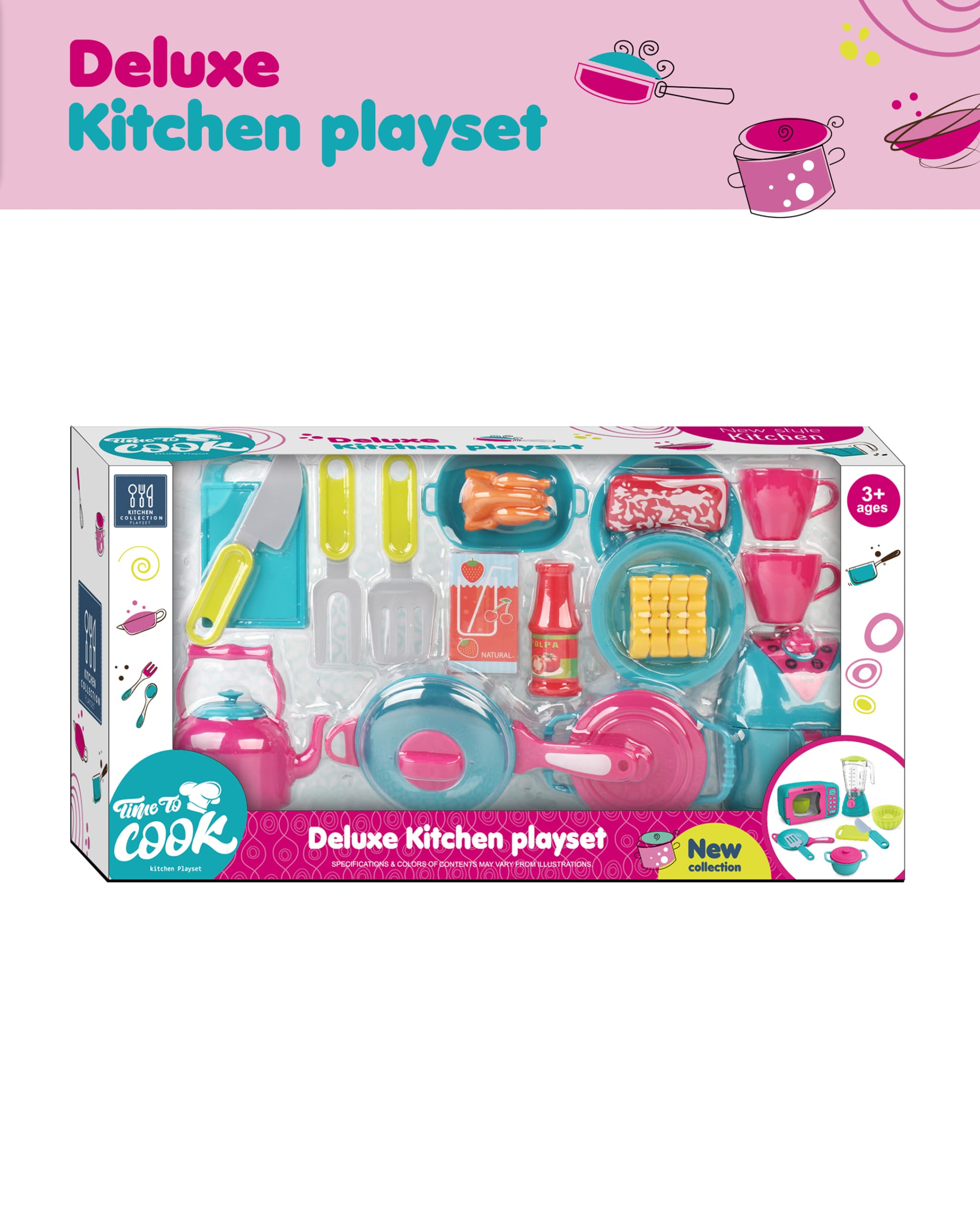 Babies & more Deluxe Kitchen Play Set Girls Playset - Multicolor view 1