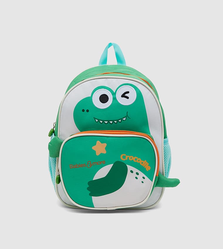Kids 3D Bag- Green & White- Crocodile