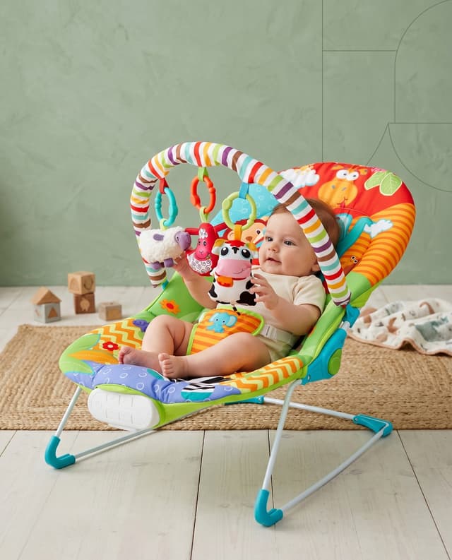 Strawberry Baby Bouncer - Yellow/blue thumbnail 1