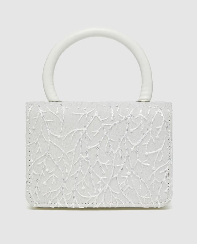 شنطة يد مطرزة - أبيض  thumbnail 1