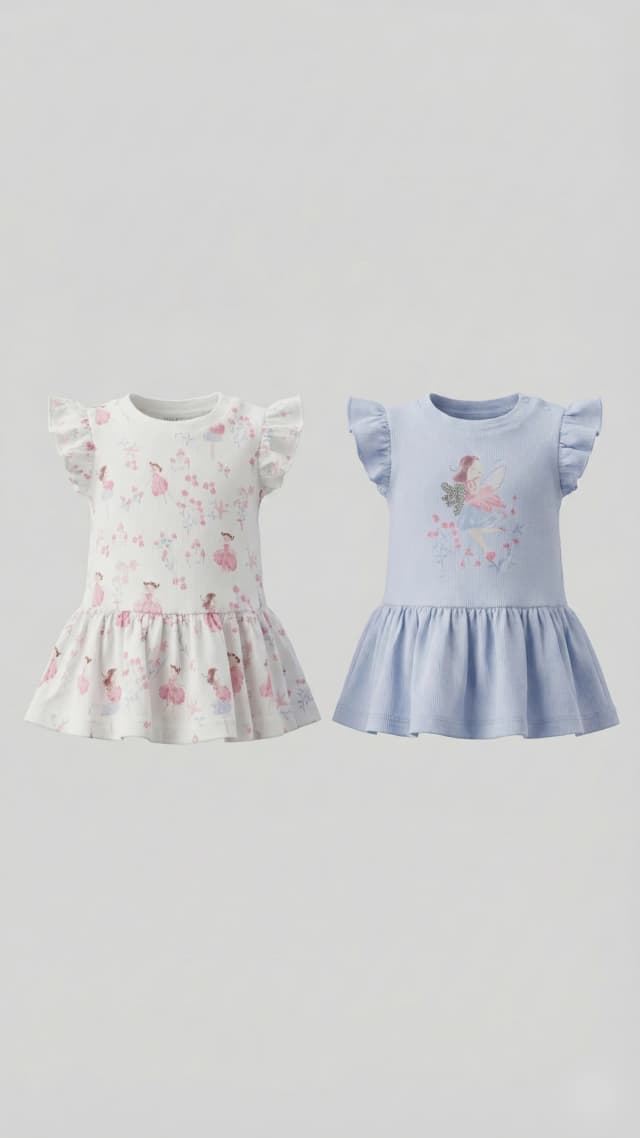 Pack of 2 Printed Crew Neck Dresses thumbnail 1