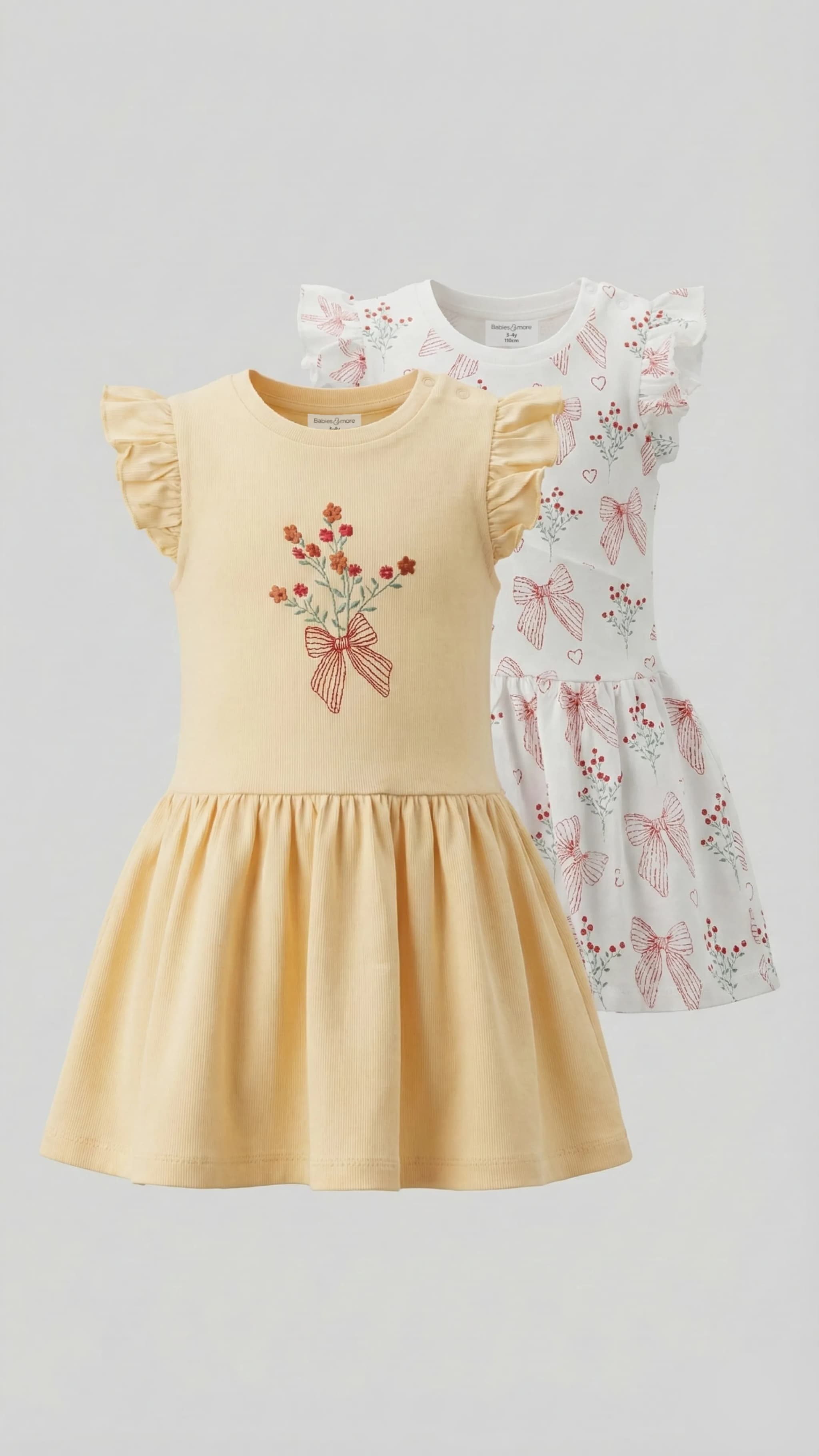 Pack of 2 Printed Crew Neck Dresses