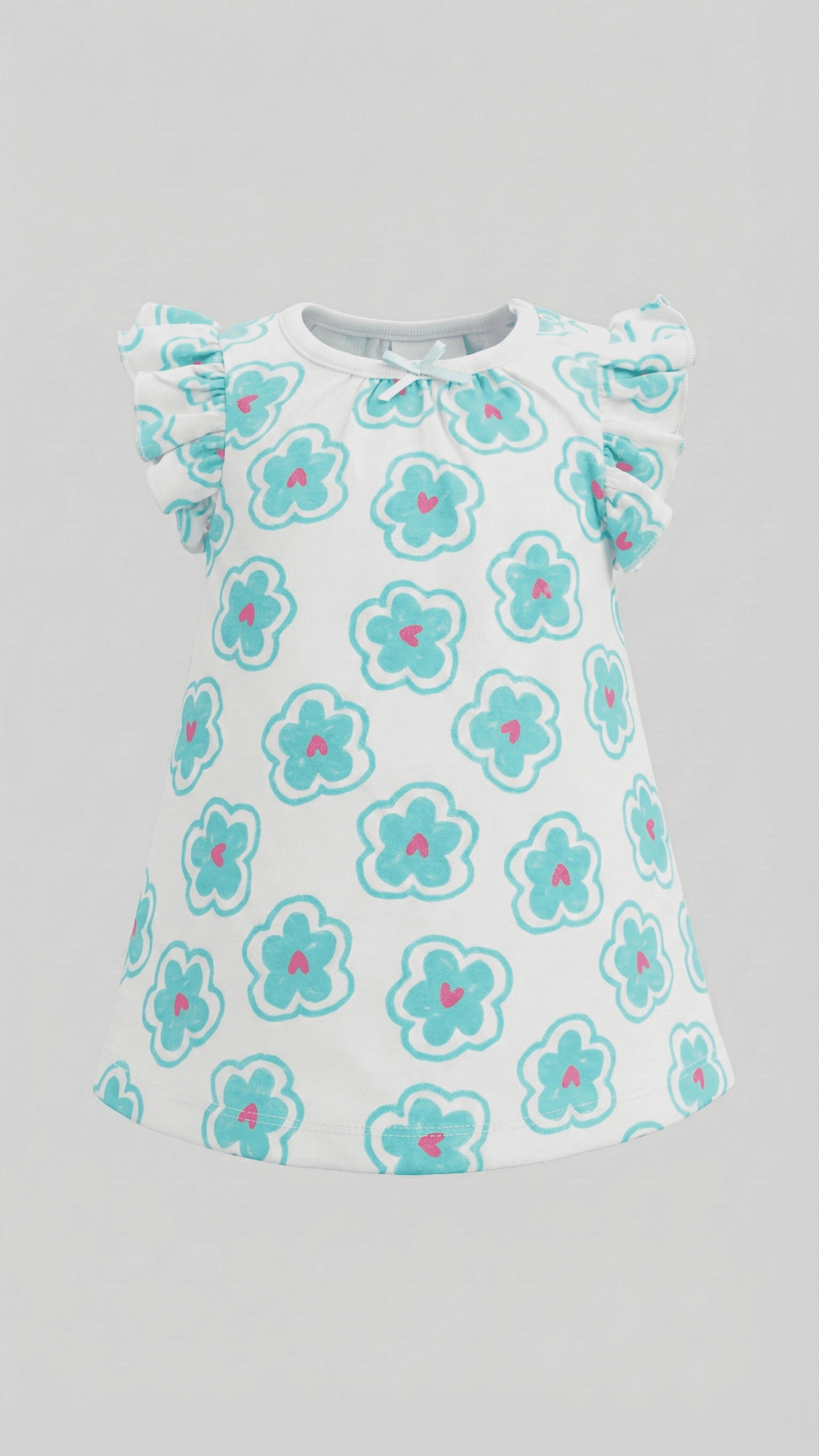 Floral Printed Crew Neck Sleeveless Dress