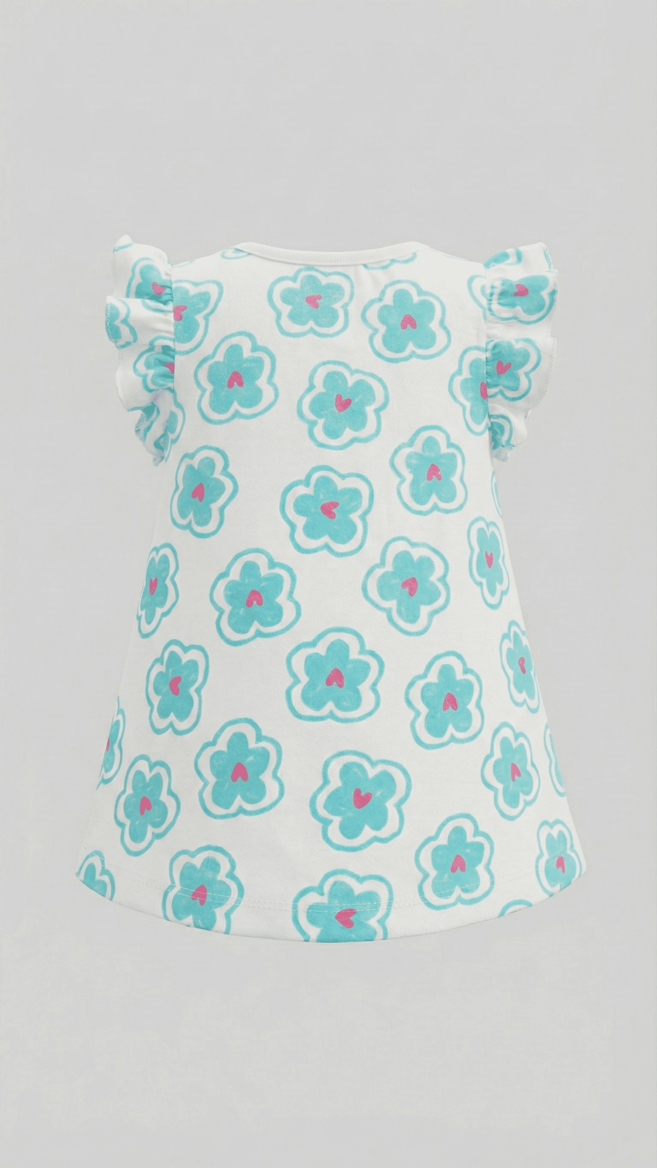 Floral Printed Crew Neck Sleeveless Dress
