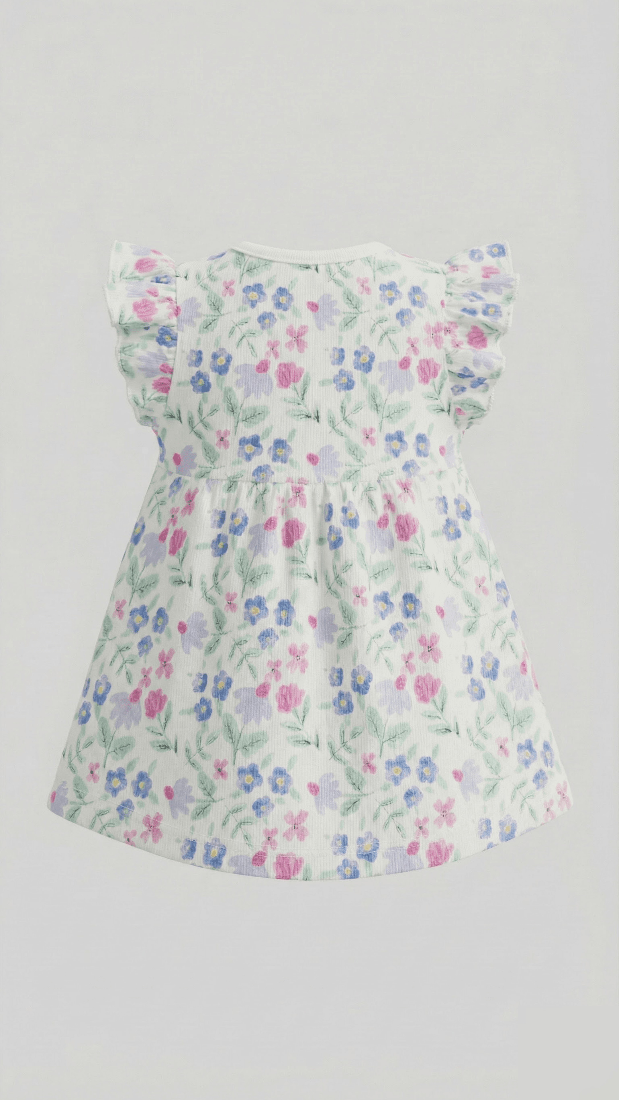 Floral Printed Crew Neck Sleeveless Dress