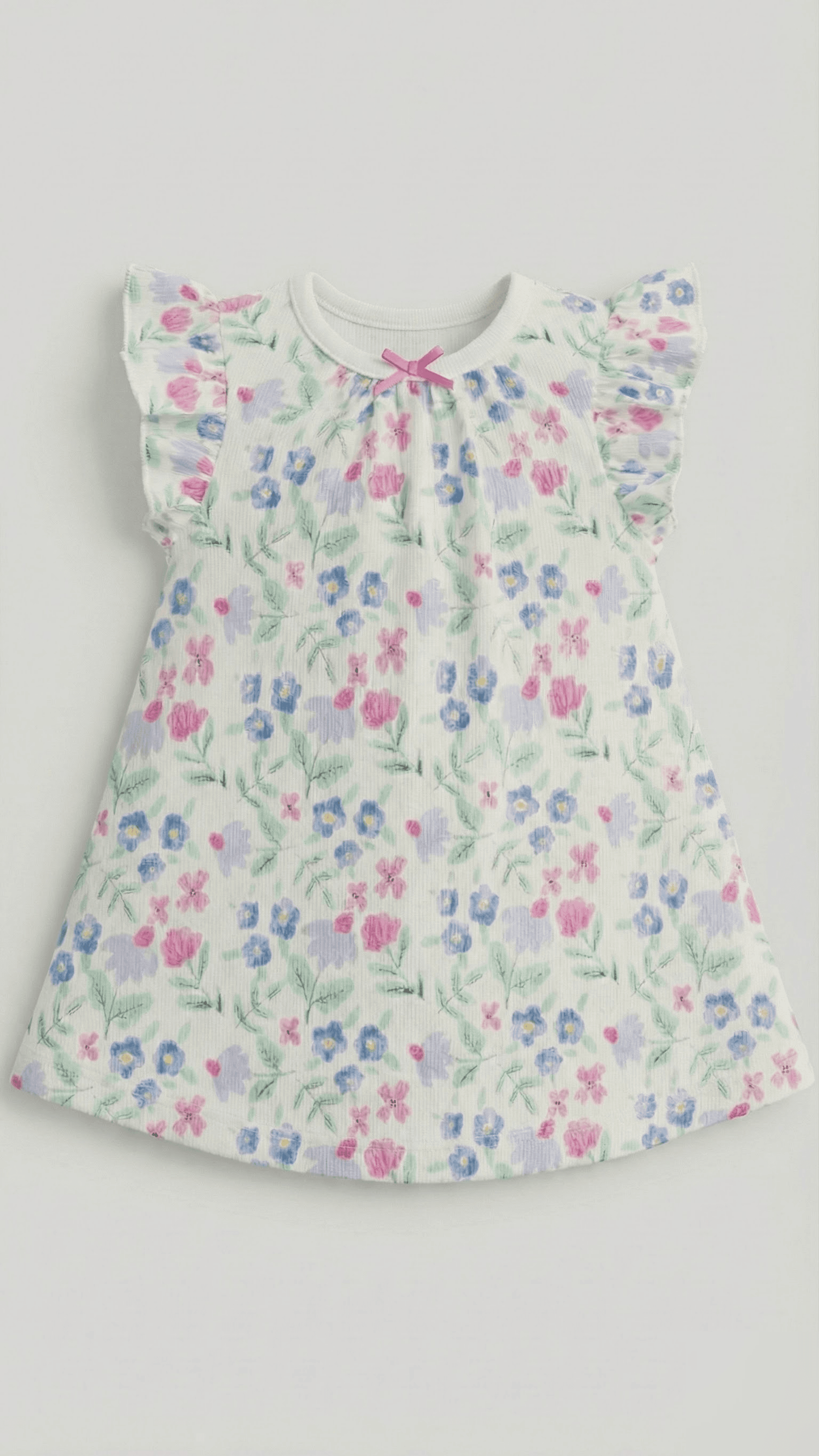 Floral Printed Crew Neck Sleeveless Dress