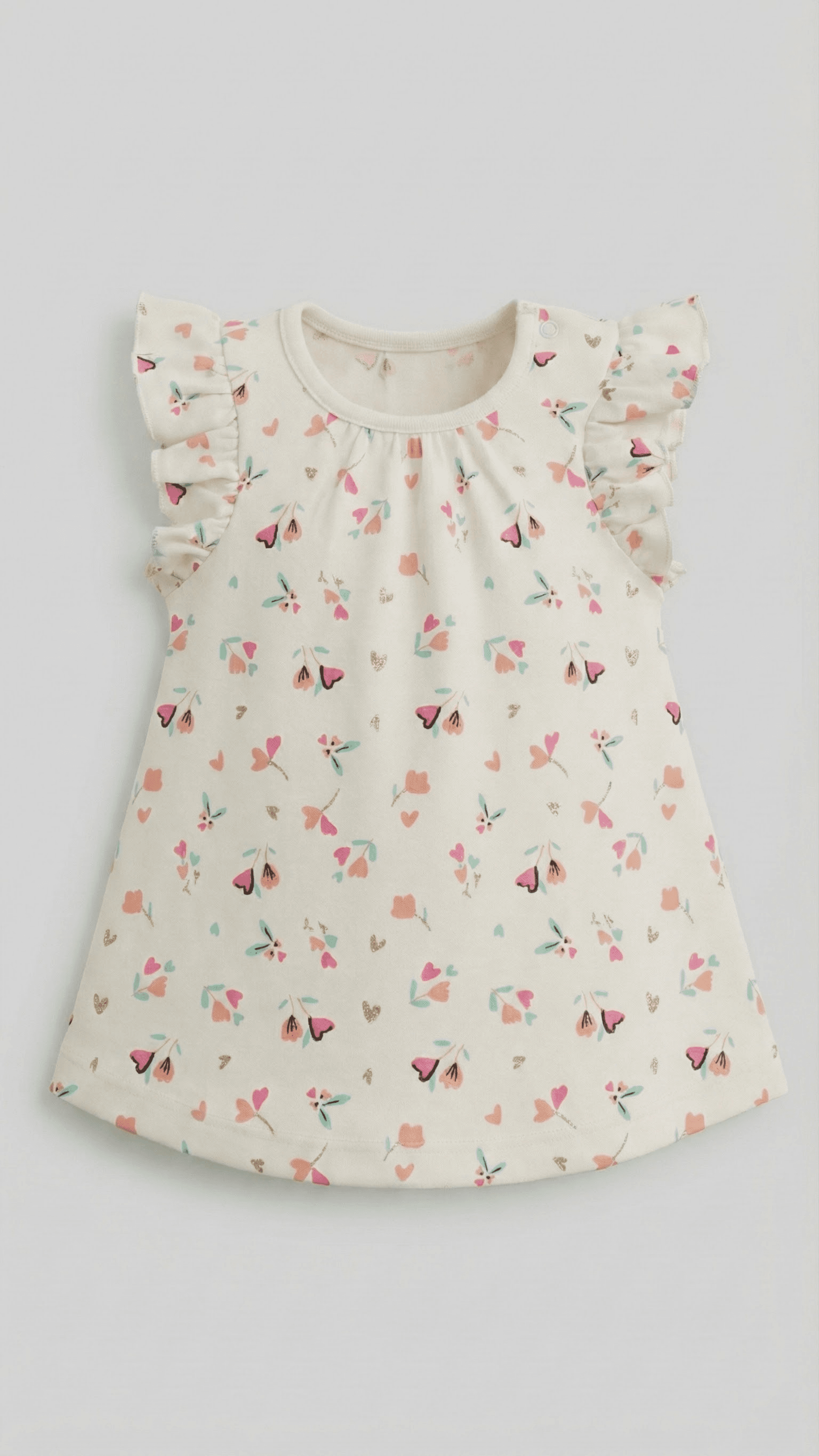 Floral Printed Crew Neck Sleeveless Dress