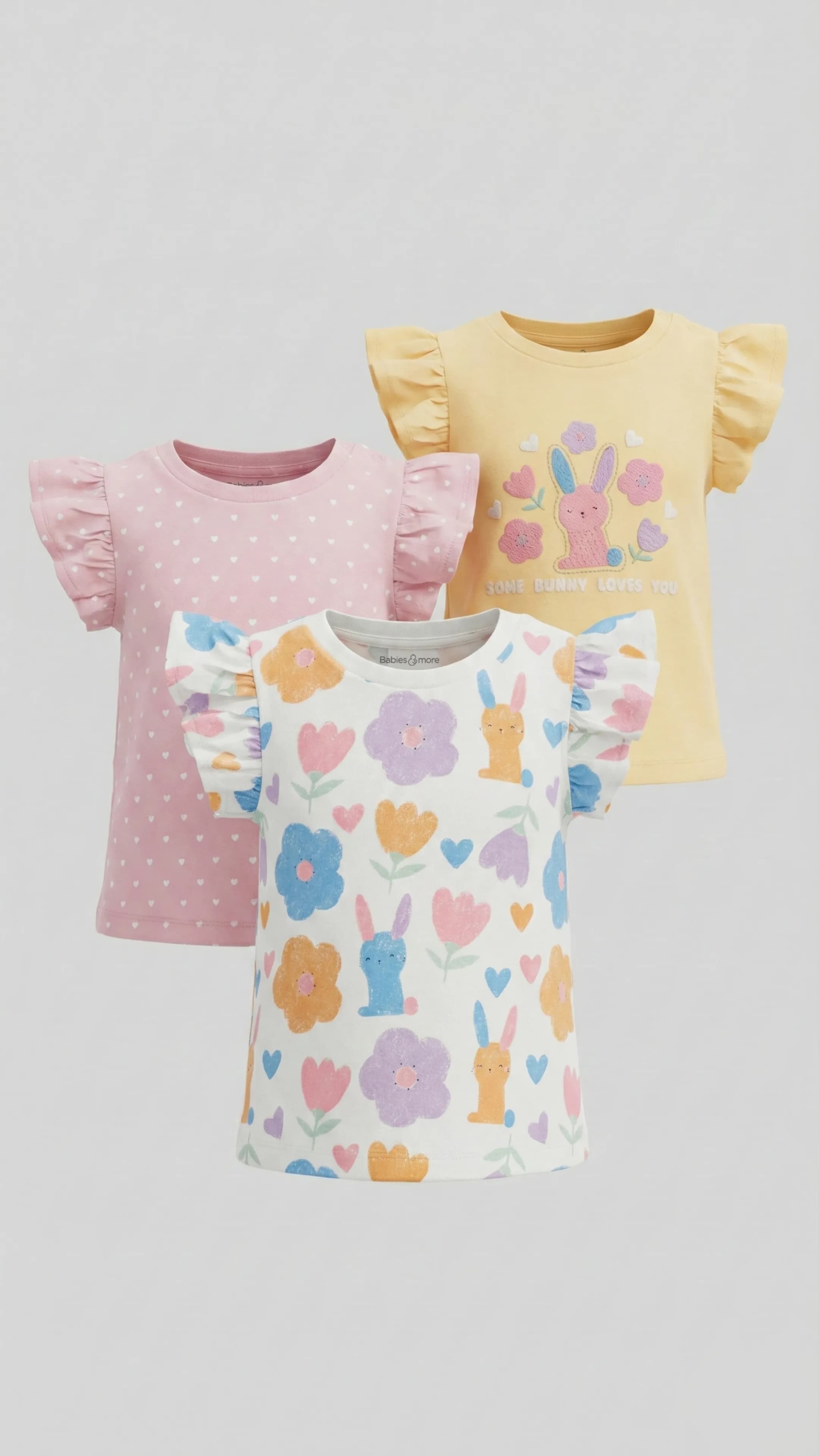 Pack of 3 Flutter Sleeves T-Shirts