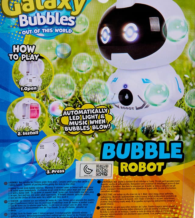 B/O Space Robot Bubble Machine With Light And Music With 2*30Ml Bubble Solution thumbnail 3