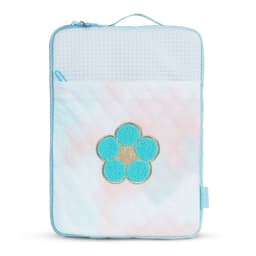 Floral Embroidered Zip Laptop Bag