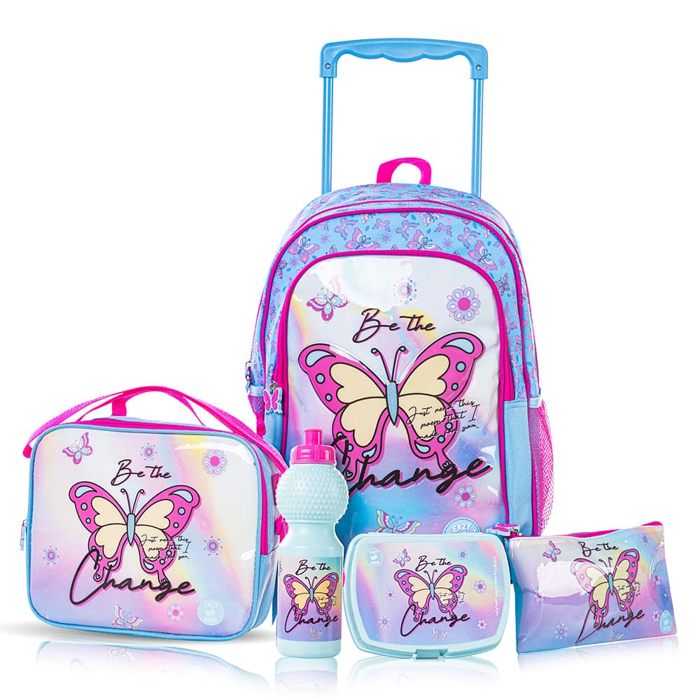 Butterfly Printed Trolley Bag