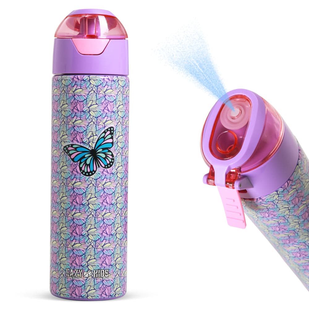Butterfly Printed Insulated Water Bottle