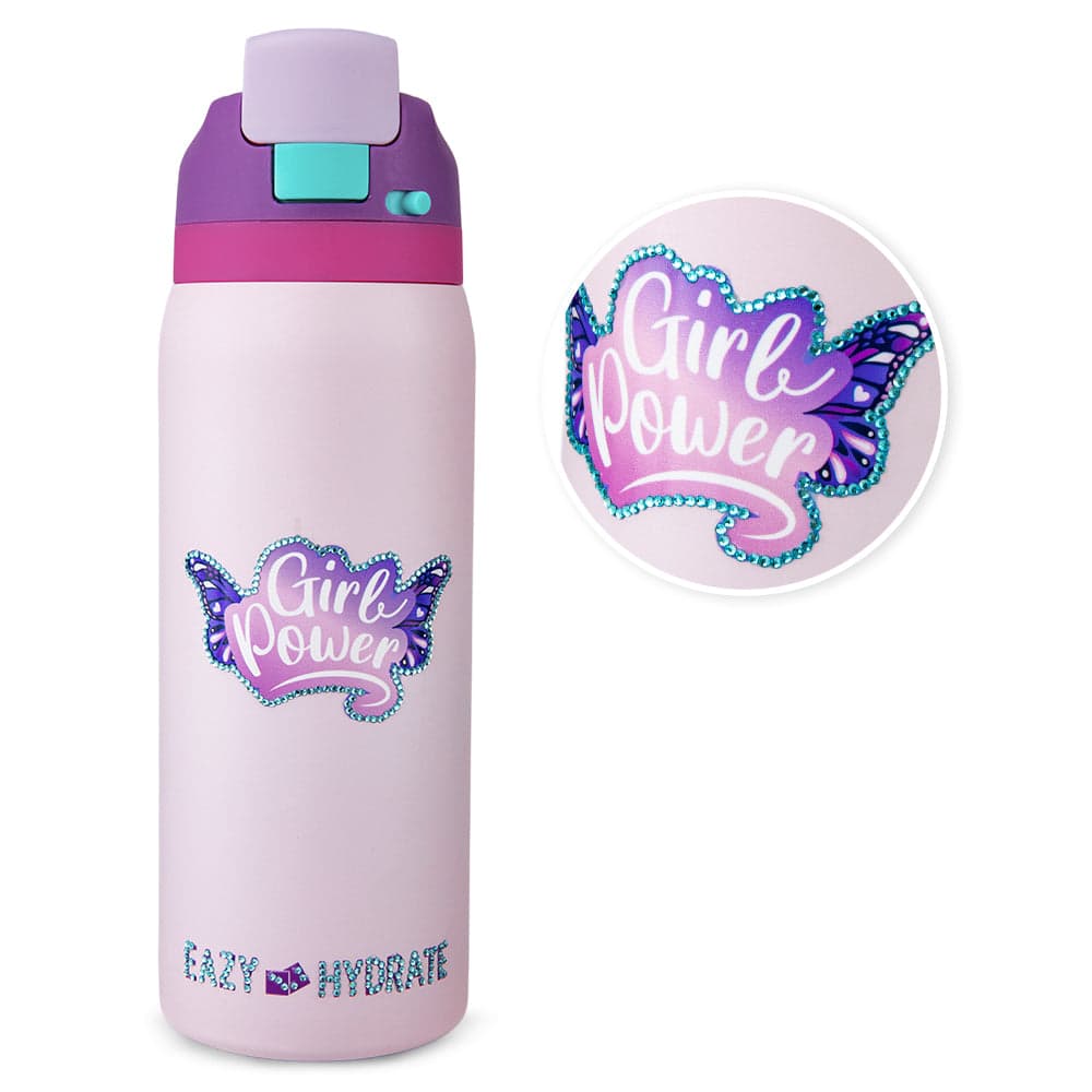Girl Power Graphic Water Bottle
