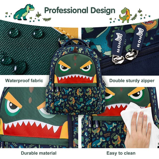 Dinosaur Graphic Zip Backpack thumbnail 2