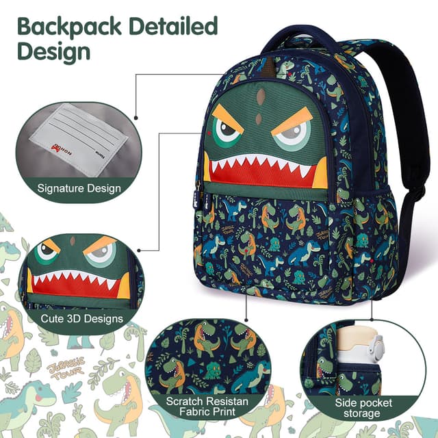 Dinosaur Graphic Zip Backpack thumbnail 4