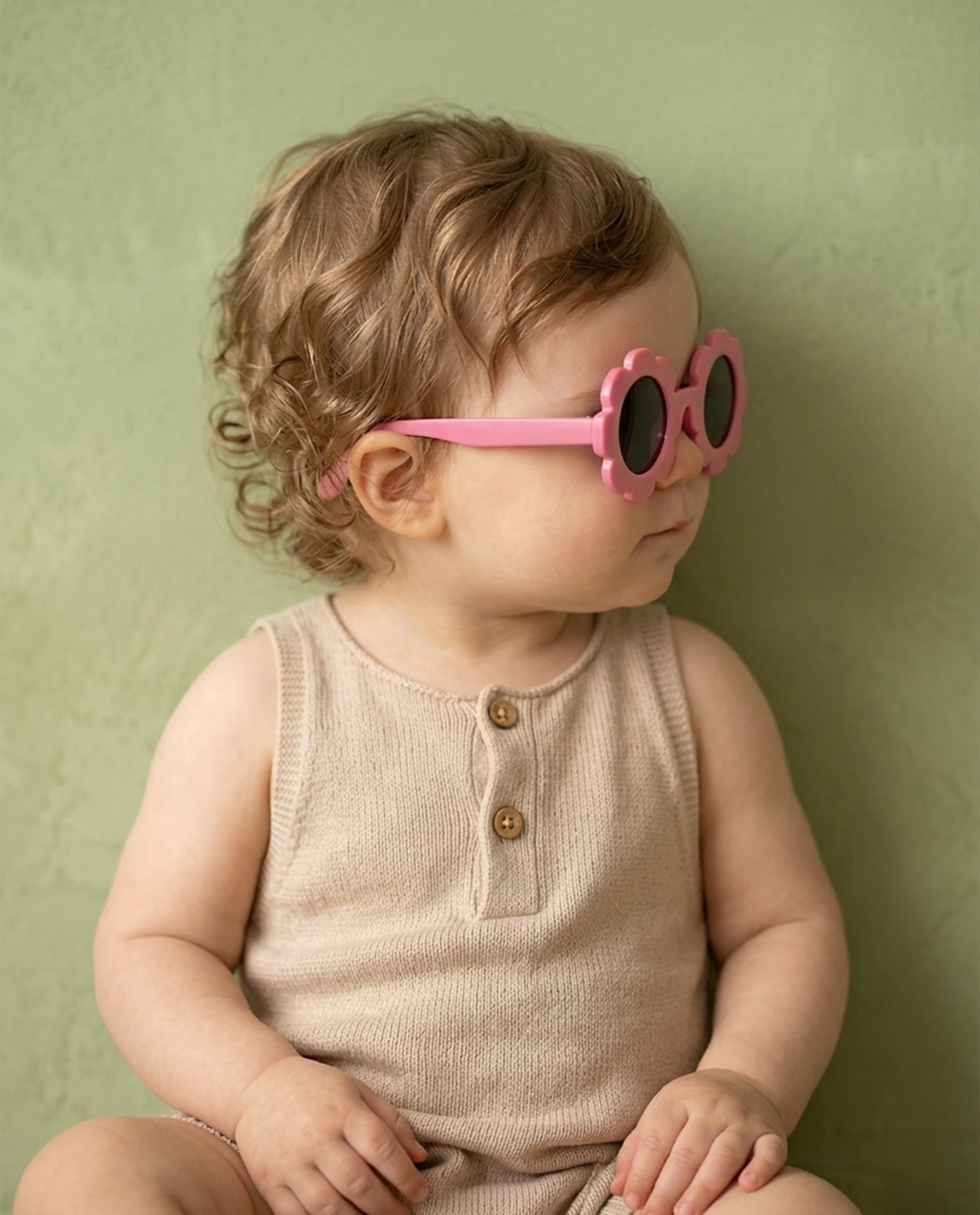 Baby Poloroid Sunglass - Flower - Red thumbnail 2
