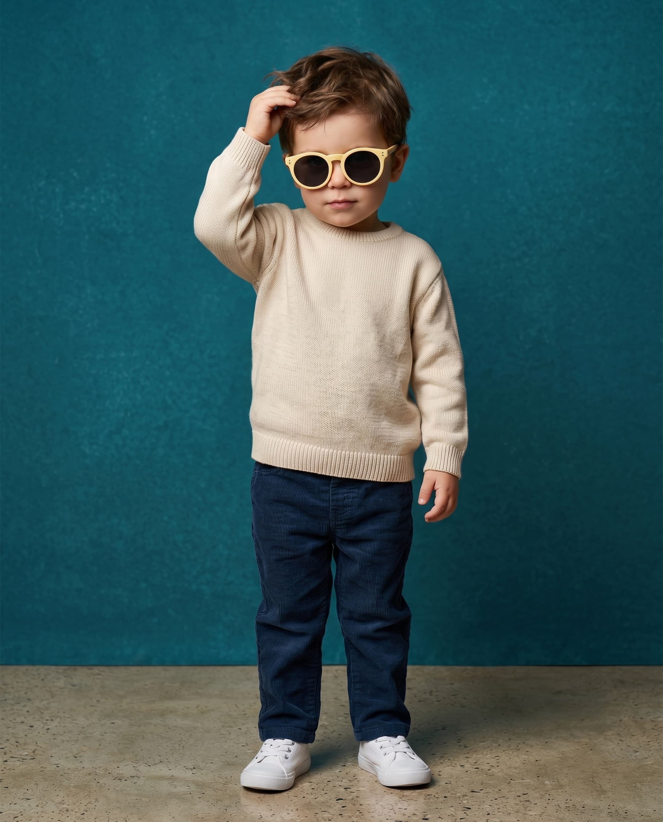 Boy Poloroid Sunglass - Oval - Yellow