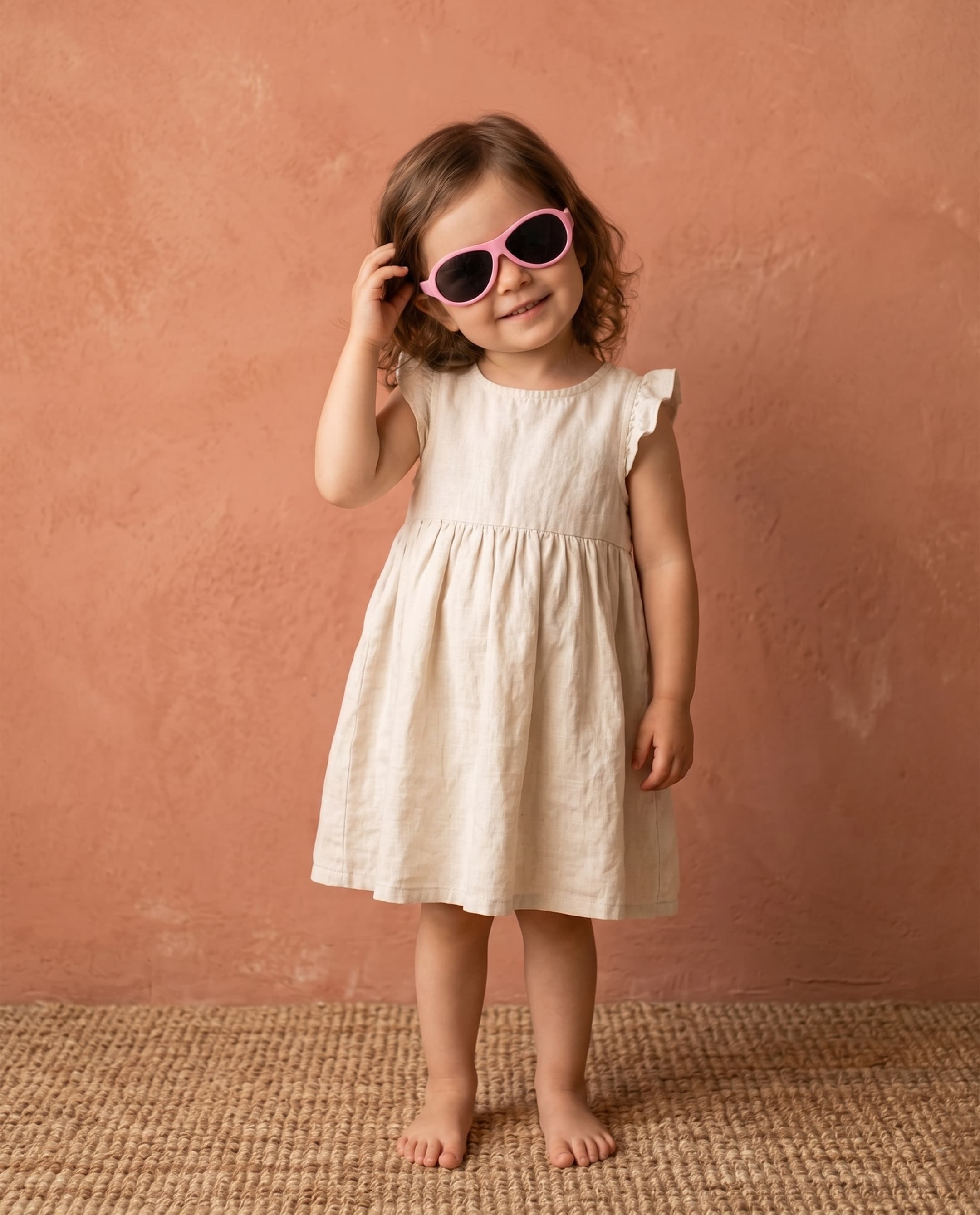 Baby Poloroid Sunglass - Oval - Red