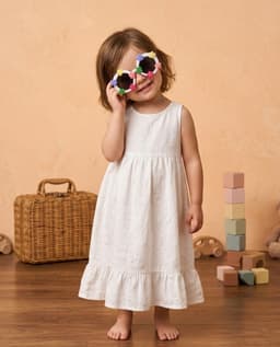 Girl Poloroid Sunglass - Floral - White