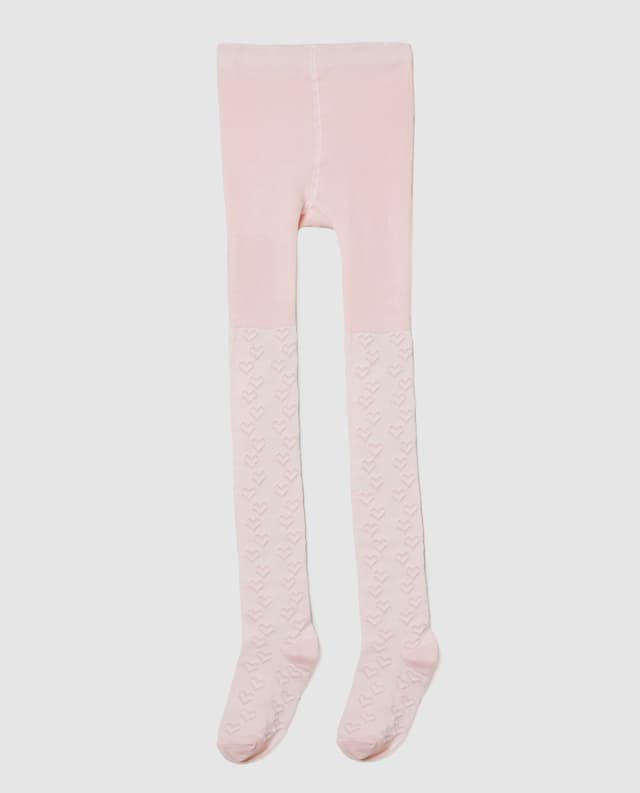 Heart Textured Elastic Waist Tights thumbnail 4