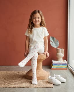 Heart Patterned Elastic Waist Tights