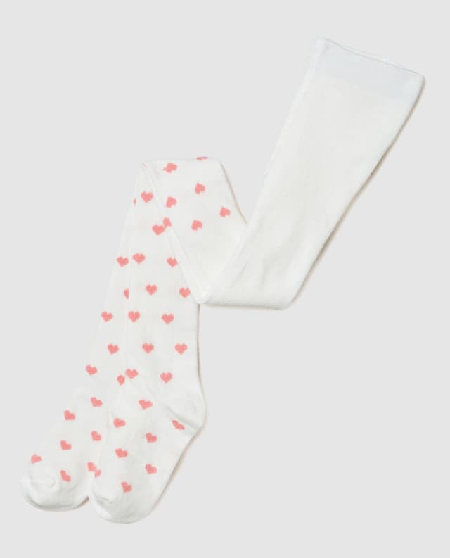 Heart Patterned Elastic Waist Tights thumbnail 2