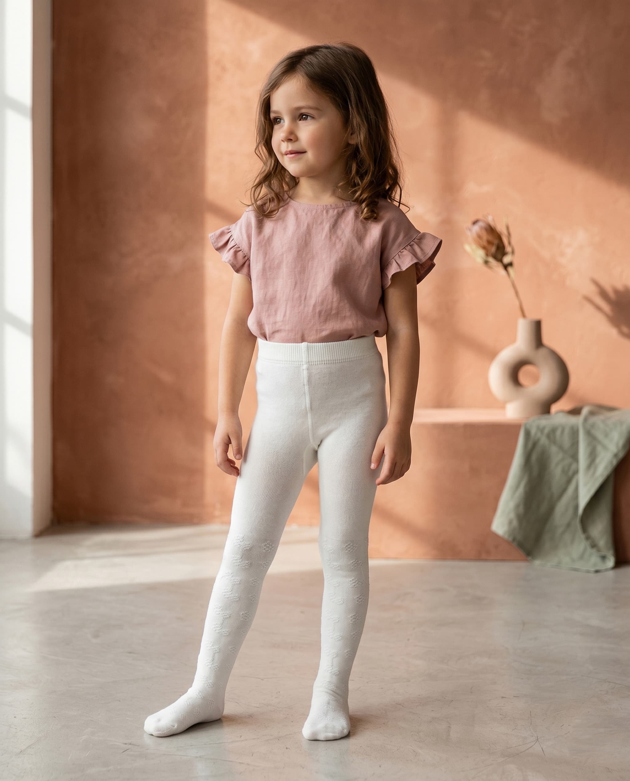 Patterned Elastic Waist Tights