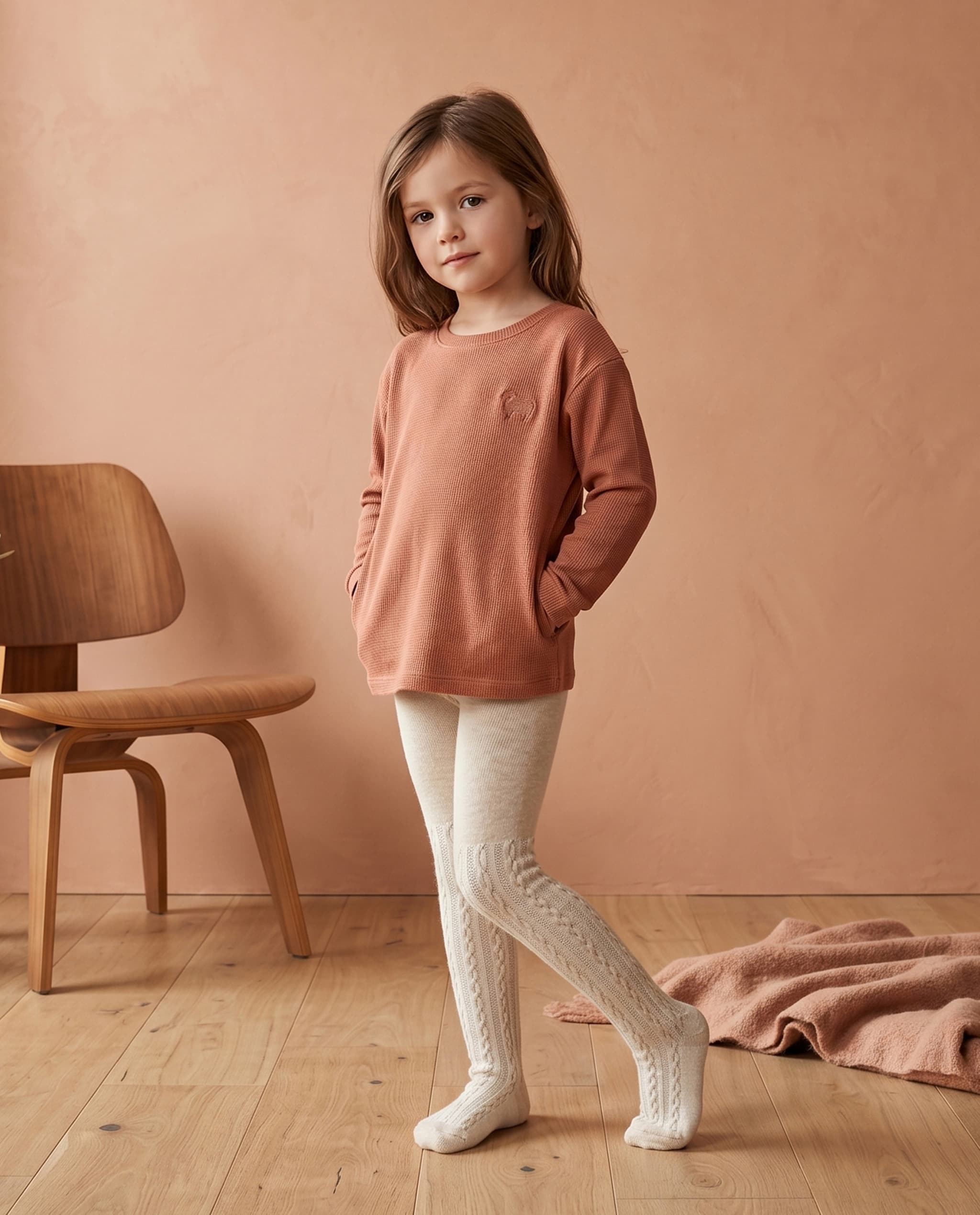 Cable Knit Elastic Waist Tights