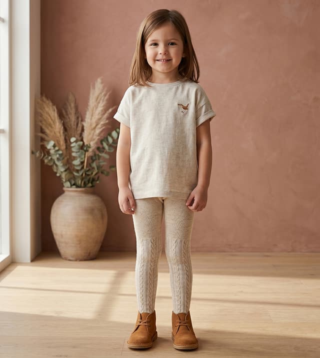 Cable Knit Elastic Waist Tights thumbnail 3