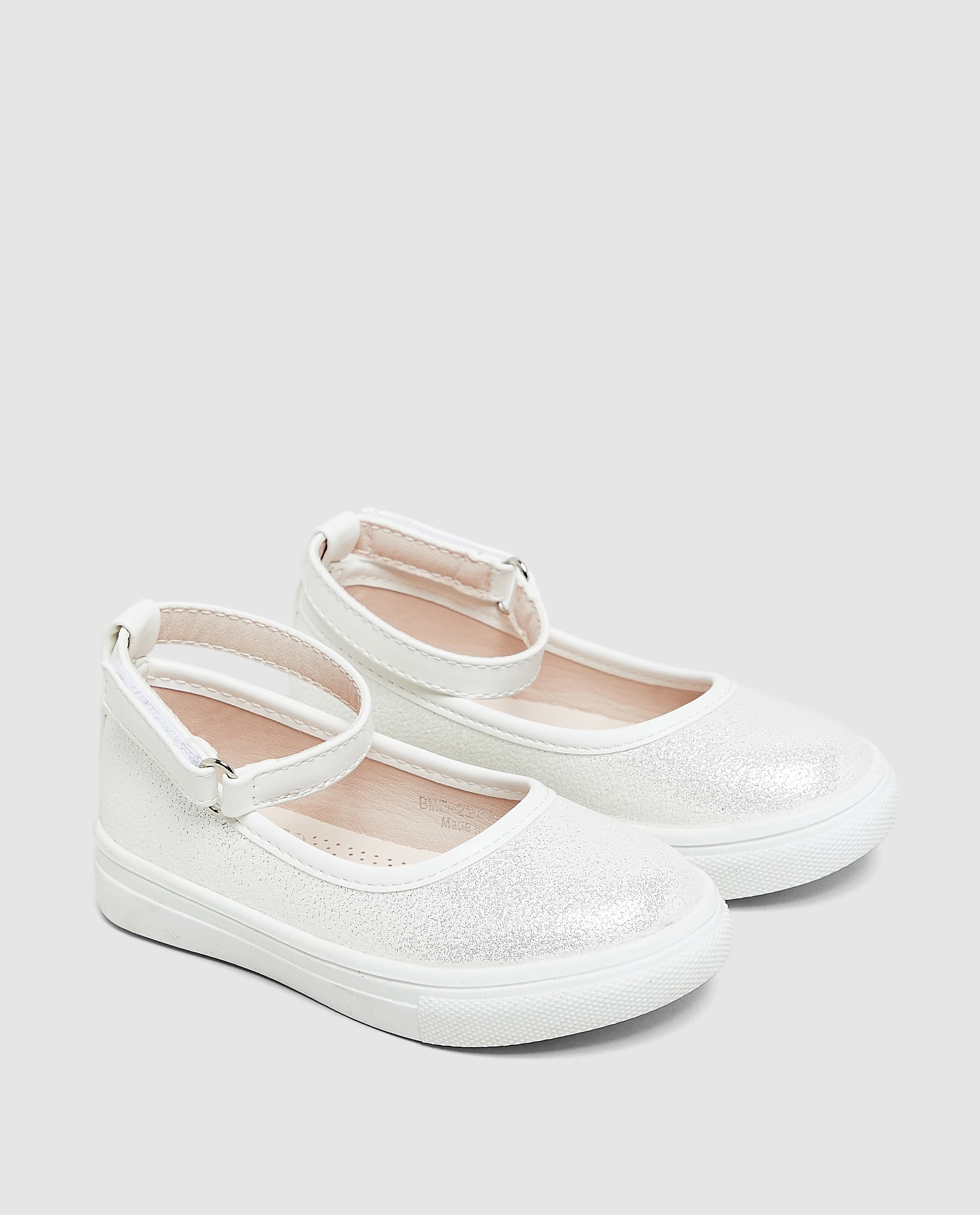 White Mary Jane with Sparkle Finish - 25