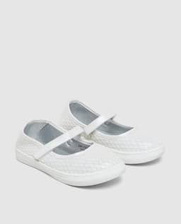 White Glitter Mery Jane Shoe - 27