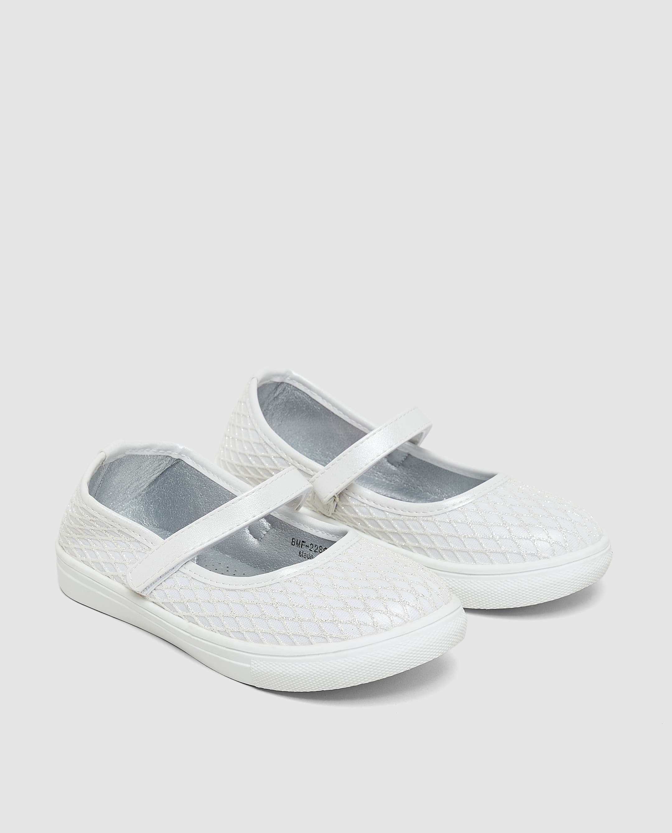 White Glitter Mery Jane Shoe - 33