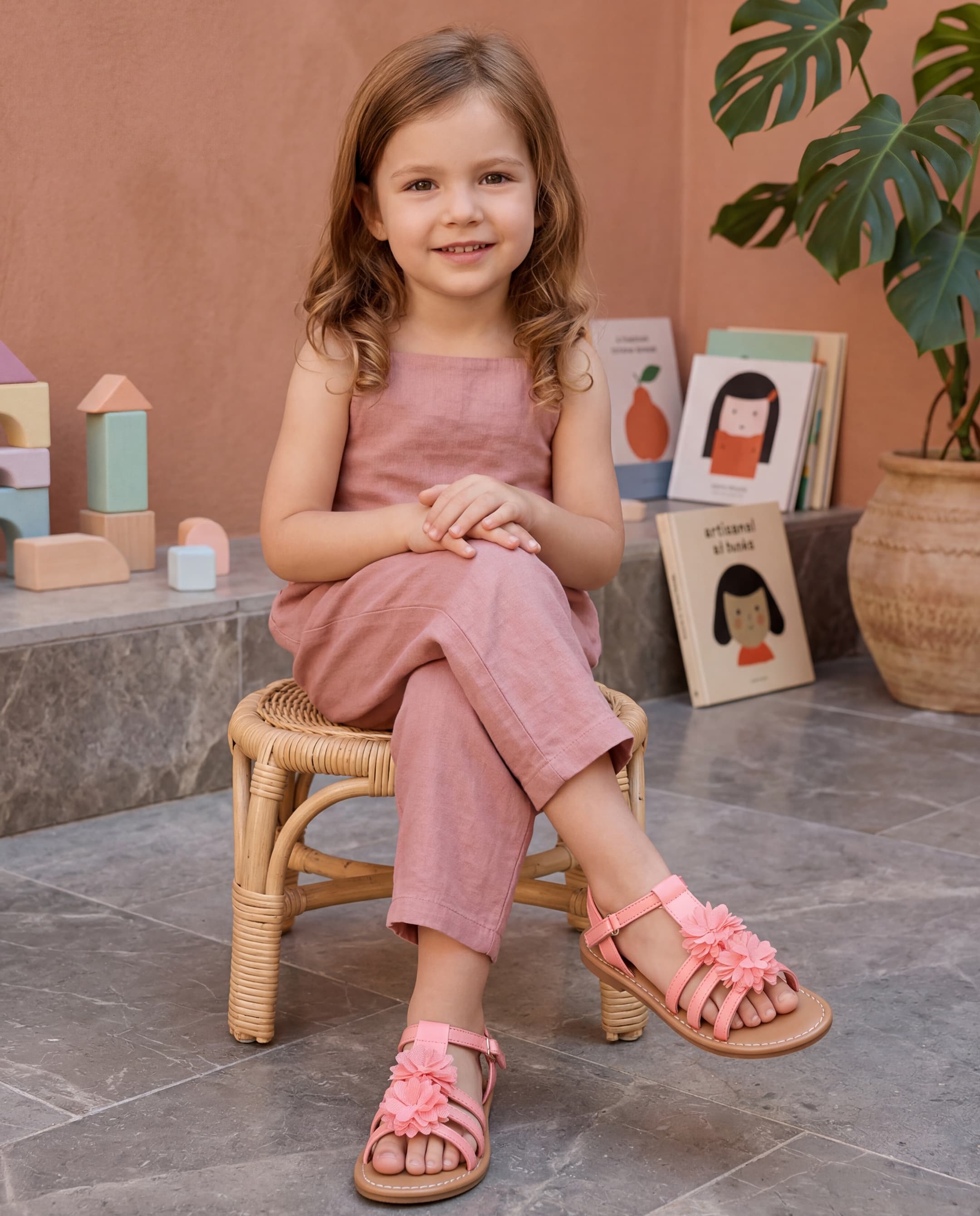 Pom-Pom Sandal - Red - 33 thumbnail 7
