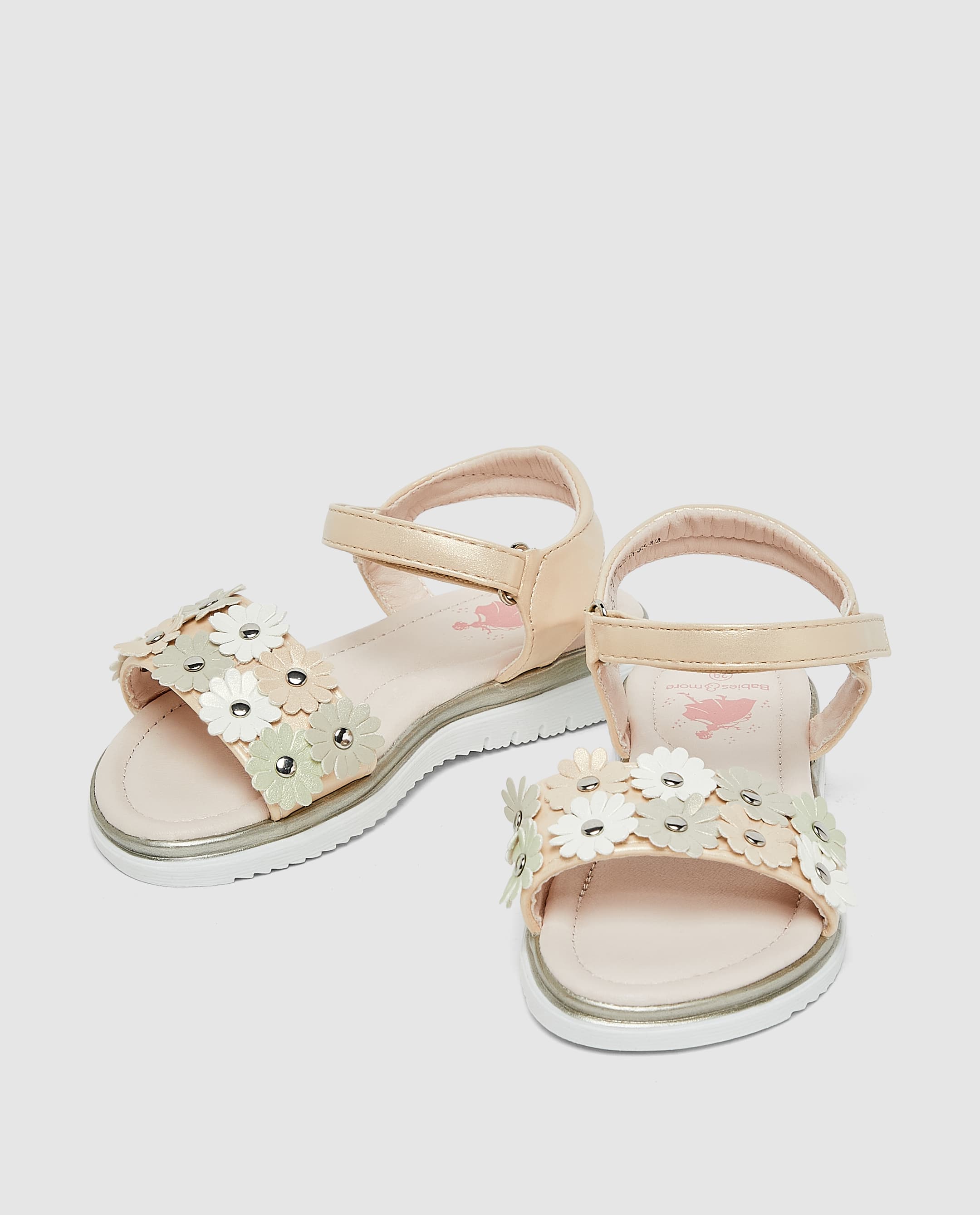 Sandal with 3D Flower Detail - Beige - 33 thumbnail 2