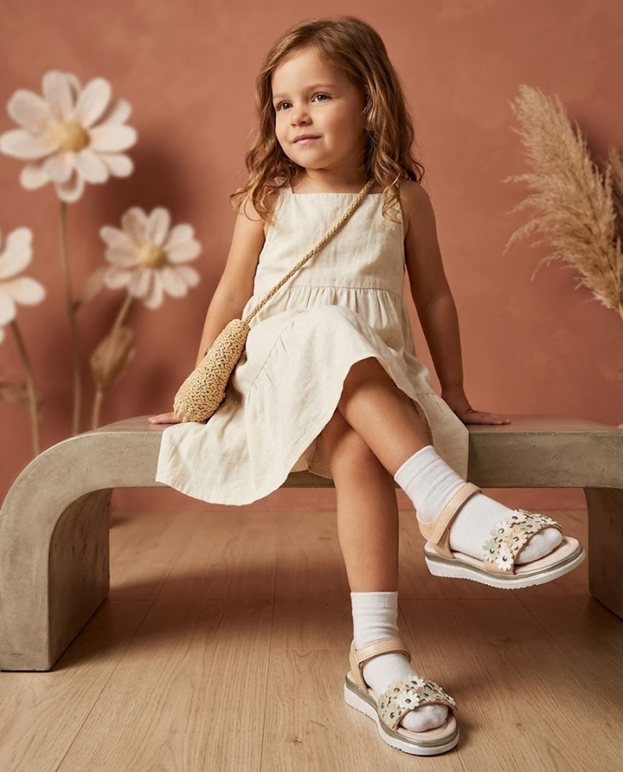 Sandal with 3D Flower Detail - Beige - 33 thumbnail 7