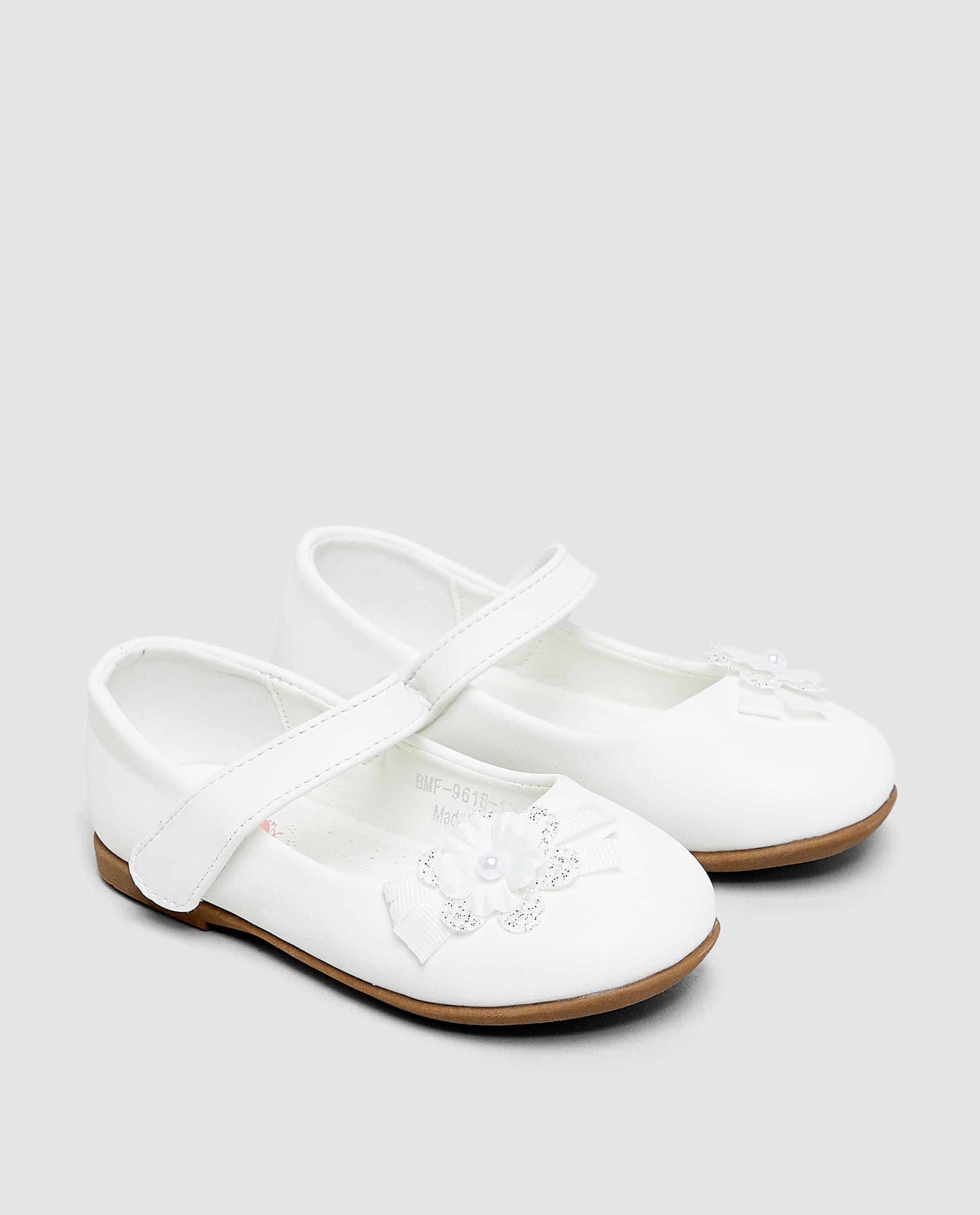 White Mary Jane with Bow&flower Detail - 25