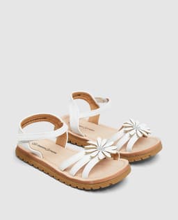 Sandal with Flower Detail - White 29