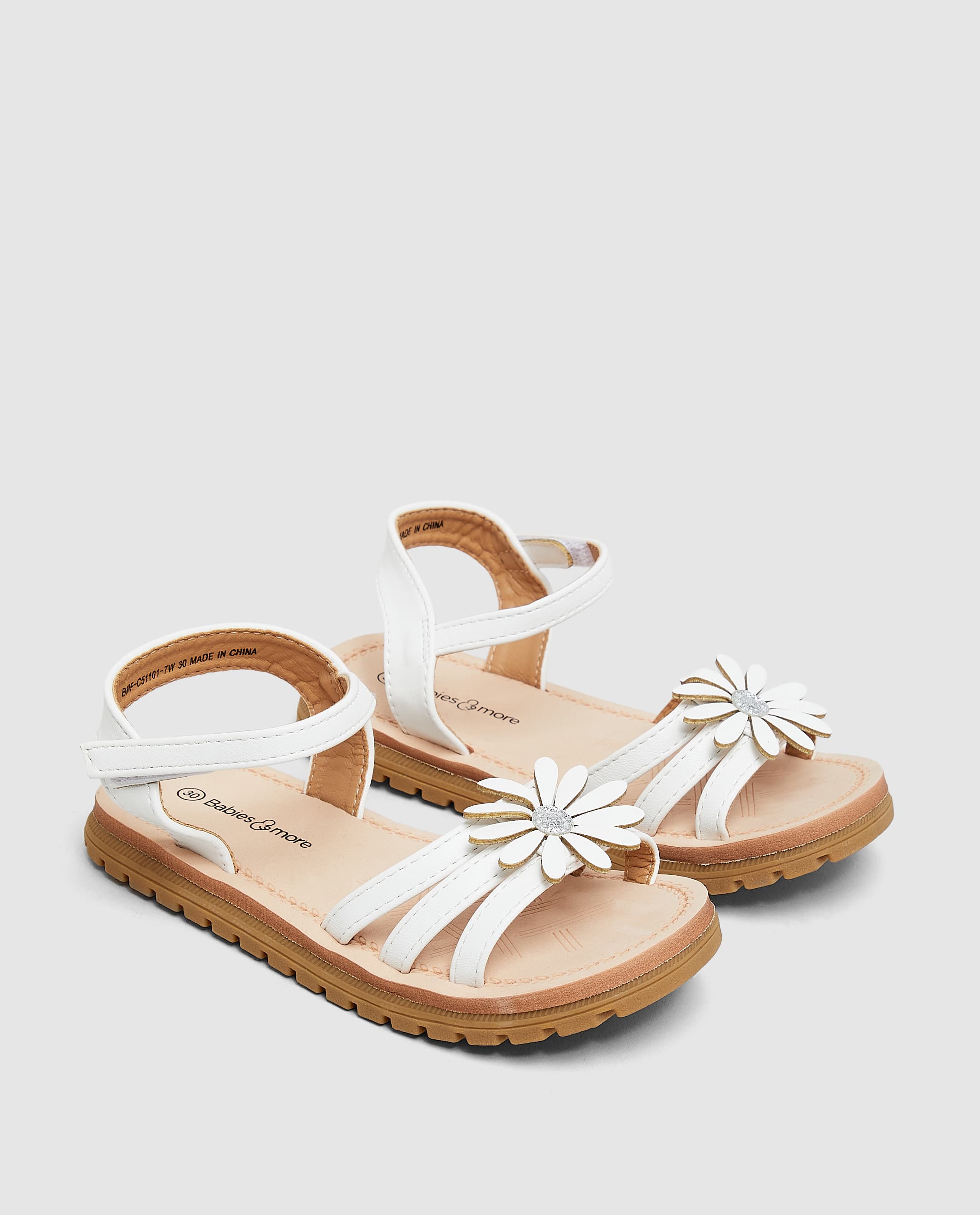 Sandal with Flower Detail - White 33